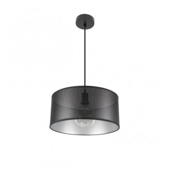 Distribuidor - Lâmpadas Diversas | Colgantes Moderno | COLGANTE ANASTASIA 1XE27 NEGRO/NEGRO-PLATA REGX40X40 CM Ref: 190194009
